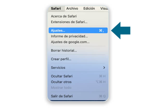 seleccion de ajustes safari